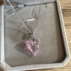 Pink Crystal Pendant Necklace NEW